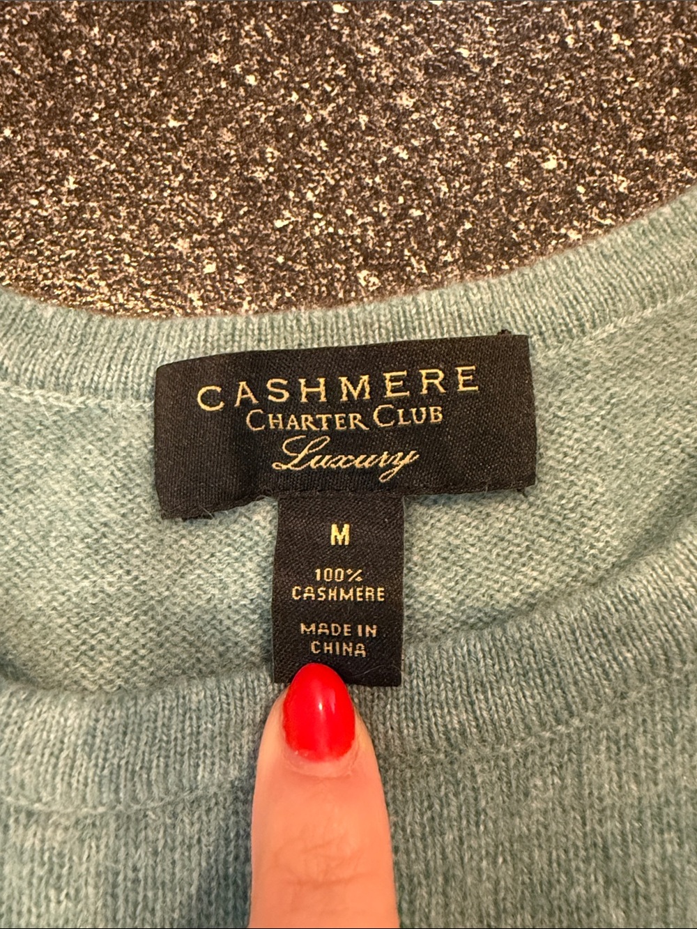 Women’s Charter Club Cashmere Sweater in Soft turqouise - size medium - Picture 2 of 5
